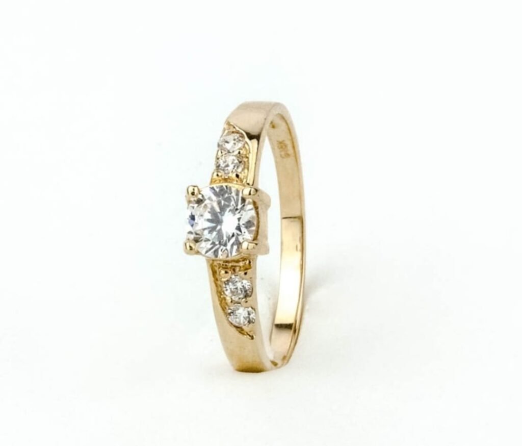 Anillo compromiso oro 18 con zircones